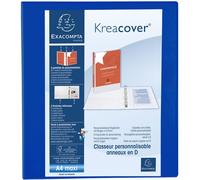 EXACOMPTA, cuaderno de anillas, formato A4 Maxi, color azul, con sistema de anillas de 4 diámetros