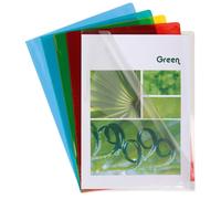 Exacompta: Estuche de cartón con 100 fundas de PVC con esquinas reforzadas, tamaño A4, surtido de colores, modelo 661200E