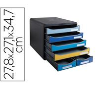Fichero de cajones sobremesa exacompta big box maxi bee blue 6 cajones colores surtidos - 3124202D