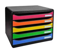 Exacompta Fichero de plástico 5 cajones colores surtidos
