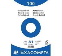 EXACOMPTA Karteikarten, DIN A4, blanko, weiá