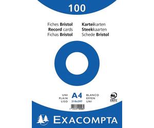 EXACOMPTA Karteikarten, DIN A4, blanko, weiá