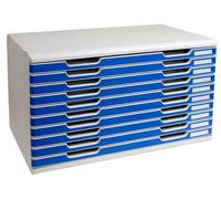 Exacompta Módulo cajones sobremesa Classic A3+ 10 cajones poliestireno azul 576x320x350 mm