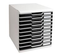 Exacompta - Mueble archivador con 10 cajones, color gris, negro