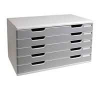 Exacompta - Mueble archivador con 5 cajones (tamaño A3), color gris perla