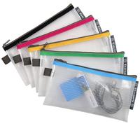 Exacompta, paquete de 10 fundas con cremallera de plástico flexible, surtido de colores. Modelo 34130E