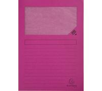 Exacompta, paquete de 100 fundas transparentes con solapa, formato 22x31 cm, color fucsia, modelo 50108E