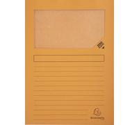 Exacompta, paquete de 100 fundas transparentes con solapa, formato A4 (22x31 cm), color naranja, modelo 50104E