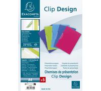 EXACOMPTA Paquete de 25 Carpetas con Clip Giratorio A4 Colores Surtidos