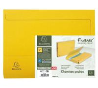 Exacompta, paquete de 50 fundas para documentos, color vibrante, Forever®, 24,5 x 32,5 cm, color amarillo, referencia 47679E