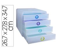 Exacompta Pop Box Fichero de 4 cajones translúcido multicolor A4+