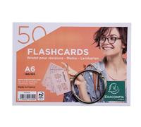 Exacompta - Ref. 10340E - Caja de 19 paquetes de 50 flashcards en película + anillo - Bristol rayado perforado - formato A6 - Color aleatorio blanco, azul, amarillo, rosa, verde