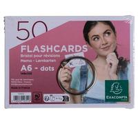 Exacompta - Ref. 10351E - Caja de 19 paquetes de 50 tarjetas con película + anillo - Bristol dots perforado - tarjetas de revisiones - 148 x 105 mm formato A6 - color blanco