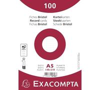 Exacompta, 100 fichas de cartulina Bristol con puntos, no perforadas, formato 148x210 mm, color blanco, modelo 10708E