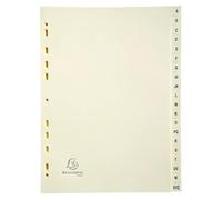 Exacompta - Ref. 1120SE - Pack de 3 juegos separadores de tarjetas marfil, 155 g/m2 FSC con 20 fichas impresas alfabéticas de la A a la Z, formato A4, dimensiones 22,5 x 29,7 cm