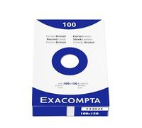 Exacompta, estuche con 100 tarjetas de cartulina Bristol, lisas, sin perforaciones, de 100x150 mm, color blanco, modelo 13302E