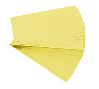 Exacompta - Ref 13325B - Separadores perforados Bristol (100 unidades), 105 x 240 mm, papel de 180 g/m², 2 agujeros perforados, horizontal, organiza documentos A4 - Color amarillo