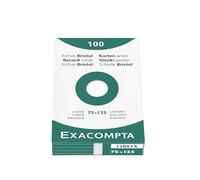 Exacompta, 10 blocs de tarjetas de apuntes, tamaño 75x125 mm, 100 unidades por bloc, con líneas, color blanco - 13801X