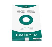 Exacompta - Ref. 13803X - Caja de 12 cajas de 100 fichas bristol con líneas no perforadas, formato 125 x 200 mm, color blanco