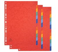 Exacompta - Ref. 1412SE - Pack de 3 juegos separadores en auténtica tarjeta brillante flexible de 225 g/m2 FSC® con 12 pestañas neutras - Tamaño A4 - Dimensiones 22,5 x 29,7 cm - Colores surtidos