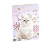 Exacompta - Ref. 1877824E - 1 Agenda Foro Animales Gato Blanco12 x 17 cm Diario Agosto 2025 a Julio 2026 - Visual Chat