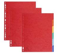 Exacompta - Ref. 2406SE - Pack de 3 juegos separadores en auténtica tarjeta brillante flexible de 225 g/m2 FSC® con 6 fichas neutras - Tamaño máximo A4 - Dim 24,5 x 29,7 cm - Colores surtidos