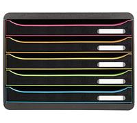 EXACOMPTA - Ref. 308914D - BIG-BOX PLUS HORIZON - Caja de 5 cajones para documentos A4+ - Dimensiones exteriores: profundidad 27 x ancho 35,5 x alto 27,1 cm - Negro/arlequín/negro