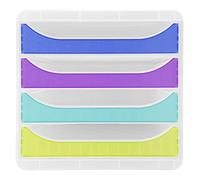 Exacompta - Ref. 310399D BIG-BOX Chromaline - Caja de 4 cajones para tamaño A4+ - Dimensiones exteriores: profundidad 34,70 x ancho 27,80 x alto 26,70 cm - Cristal/arlequín translúcido