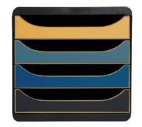 Exacompta - Ref. 310505D BIG-BOX Neo Deco - Caja de 4 cajones para documento A4+ - Dimensiones exteriores: profundidad 34,7 x 27,8 x altura 26,7 cm