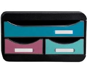 Exacompta - Ref. 311606D - SMALL-BOX MINI 3 cajones Skandi - 1 cajón para documentos en formato A4+ - 2 cajones finos para accesorios pequeños, bolígrafos, notas, dimensiones 34,7 x 27,8 x 13,5 cm