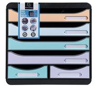 Exacompta - Ref. 3127296D - BIG-BOX MAXI - 1 caja de 4 cajones para documento A4+ y 2 cajones pequeños para guardar utensilios - Dimensiones exteriores: 34,7 x 27,8 x 27,1 cm - Acuarel