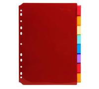 Exacompta, separadores transparentes de polipropileno, formato A4, 8 compartimentos, surtido de colores, modelo 3908E