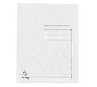 Exacompta - Ref. 39982E - Cartón de 25 camisas impresas Iderama en tarjeta brillante de 355 g/m², camisa certificada FSC®, tamaño 24 x 32 cm para documentos A4, color blanco