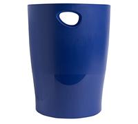 Exacompta - Ref. 45303D - 1 papelera con asas ECOBIN BeeBlue en PP - gran capacidad 15 litros - dimensiones 26,3 x 26,3 x 33,5 cm - Para oficina o hogar - color azul marino