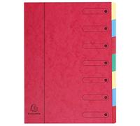 Exacompta - Ref. 5107E - 1 clasificador HARMONIKA - sin gomas y ventanas impresas - Cubierta de tarjeta brillante - Respaldo extensible - 7 compartimentos - para A4 - Tamaño 24,5 x 32 cm - color rojo
