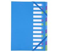 Exacompta - Ref 52362E Campus Neon Harmonika - Archivador multiparte expandible de 245 x 320 mm, apto para documentos de tamaño A4, 12 secciones con pestañas, color azul