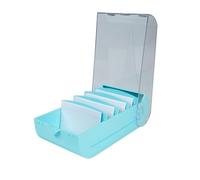 Exacompta - Ref. 5346323D - Caja de cartón de 8 unidades de aprendizaje BUNNYBOX A7 Aquarel - Dimensiones 25 x 13,2 x 8,5 cm - color verde pastel/cristal - Capacidad hasta 900 tarjetas en formato A7