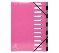 Exacompta - Ref. 53928E HARMONIKA Iderama - Caja de 6 clasificadores con gomas y ventanas cortadas - Espalda extensible - en tarjeta brillante con película - 12 compartimentos -dim 24,5 x 32 cm - A4 -