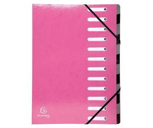 Exacompta - Ref. 53928E HARMONIKA Iderama - Caja de 6 clasificadores con gomas y ventanas cortadas - Espalda extensible - en tarjeta brillante con película - 12 compartimentos -dim 24,5 x 32 cm - A4 -