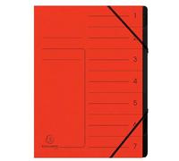 Exacompta - Ref. 540705E - Caja de 10 clasificadores de espalda grapados con gomas - cubierta impresa en tarjeta brillante e interior en tarjeta reciclada negra - 7 compartimentos - 24,5 x 32 cm - A4