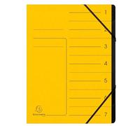 Exacompta - Ref. 540709E - Caja de 10 clasificadores de espalda grapados con gomas - cubierta impresa en tarjeta brillante e interior en tarjeta reciclada negra - 7 compartimentos - 24,5 x 32 cm - A4