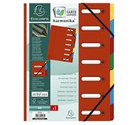 Exacompta - Ref. 55075E - 1 clasificador HARMONIKA - con elásticos y ventanas recortadas- cubierta de tarjeta brillante - espalda extensible - 7 compartimentos - para A4 - dim 24,5 x 32 cm - color rojo