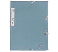Exacompta - Ref. 55232E Autentik - Cartón de 25 carpetas elásticas (3 solapas, tarjeta reciclada, 400 g/m2, tamaño 24 x 32 cm, para documentos en formato A4, color azul y gris