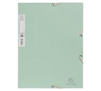 Exacompta - Ref. 55233E Autentik - Cartón de 25 carpetas elásticas (3 solapas, tarjeta reciclada, 400 g/m2, 24 x 32 cm, tamaño A4, color verde salvia)