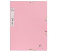 Exacompta - Ref. 55234E Autentik - Cartón de 25 carpetas elásticas (3 solapas, tarjeta reciclada, 400 g/m2, tamaño 24 x 32 cm, para documentos en formato A4, rosa candy