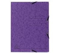 Exacompta - Ref. 55408E - Cartón de 25 carpetas con elástico impreso, bolsillos con 3 solapas, en tarjeta brillante de 355 g/m2, tamaño 24 x 32 cm, para documentos A4, color morado
