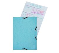 Exacompta - Ref. 55566E - Cartón de 10 camisas con solapa elástica 14,8 x 21 cm, 25 fichas Bristol A5 205 g, color aleatorio, la camisa es siempre del color de las fichas
