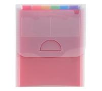 Exacompta - Ref. 55798E - Caja de 5 clasificadores, maletín vertical Crystal - cubierta e interior de PP - con 2 portaetiquetas en la cara - 6 compartimentos - Dim 25,5 x 30,5 cm - para A4 - Cristal