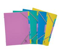 Exacompta - Ref 56190E - 1 Carpeta Forever Young - 3 solapas con gomas - tapa e interior en polipropileno reciclado - 8 compartimentos - tamaño 25x32 cm - para formato A4 - colores aleatorios