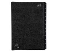 Exacompta - Ref. 57024E Ordonator - Caja de 8 clasificadores, tapa dura, interior de tarjeta reciclada, pestañas plastificadas de la A a la Z, 24 compartimentos - Dimensiones 24 x 34 cm - Negro